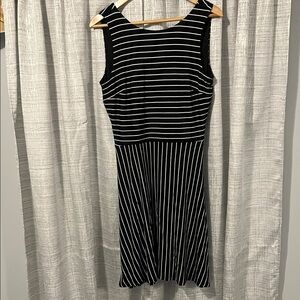 The Loft Black and White Striped Dress NWT